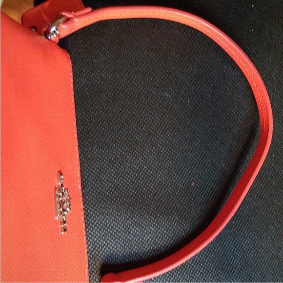 COACH WRISTLET Orange 6"X 4"  Pebble Leather / Tag / Mini Type - Picture 7 of 12